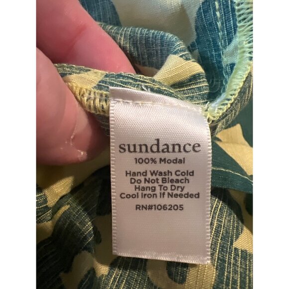 Sundance Soliloqies Tank Dress Sz XS Yellow Green Asymmetrical Hem Faux Wrap - Picture 5 of 8
